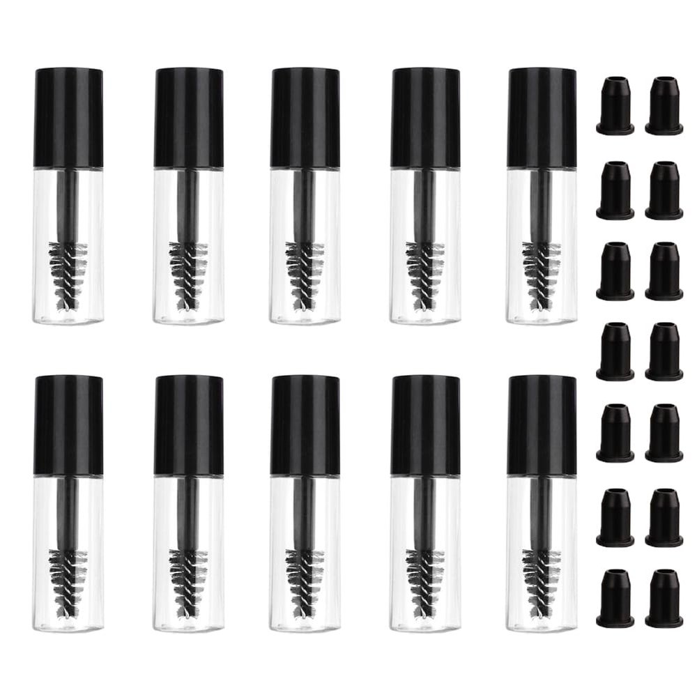 10Pcs 3ml Empty Mascara Tube with Wand Mini Eyelash Cream Bottles with Brush Rubber Inserts Small Sample Size Eyelash Growth packing Tube Container for Home Travel