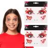 2 Pcs Valentines Face Tattoos Sticker Red Heart Face Gems Sticker Sparkling Face Jewels Stick On view 1