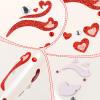 2 Pcs Valentines Face Tattoos Sticker Red Heart Face Gems Sticker Sparkling Face Jewels Stick On view 4