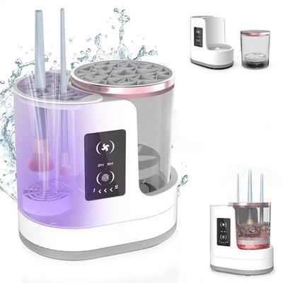 3 IN 1 Electric Makeup Brush Cleaner Machine With Makeup Brush Dryer-Holder, Portable Cosmetic Brush Cleaner Dryer Tool, Automatic Makeup Brush Cleaner Machine for All Makeup Brush Types