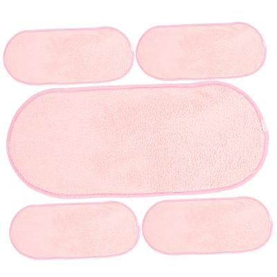 EXAOMBLE 5pcs Travel-Friendly Face Wipes Soft Reusable Makeup Removal Cloths for Face Body