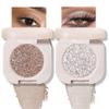 2Pcs Glitter Shimmer Sparkle Eyeshadow Palette Makeup For Older Women, Light Brown & Silver Glitter Shimmer Metallic Holographic Multichrome Cream Iridescent Single Monochrome Eye Shadow Makeup view 1