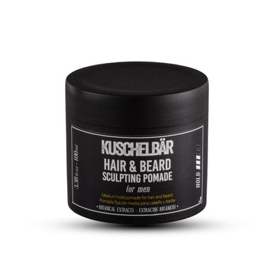 KUSCHELBAR - Pomade For Men | Pomade For Men Strong Hold | Natural Botanical Extracts | Shape and Control Your Beard or Mustache | Leave-In, Non-Greasy, Lightweight l 1,01 fl.oz
