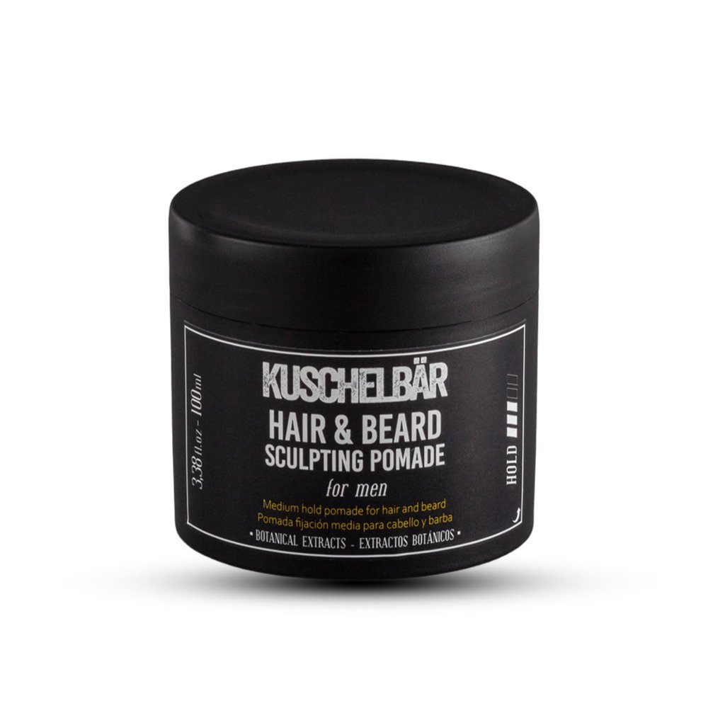KUSCHELBAR - Pomade For Men | Pomade For Men Strong Hold | Natural Botanical Extracts | Shape and Control Your Beard or Mustache | Leave-In, Non-Greasy, Lightweight l 1,01 fl.oz