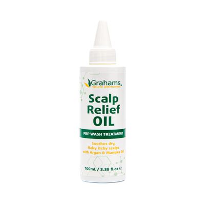 Grahams Natural Scalp Relief Oil - For Dry, Itchy & Flaky Scalp Psoriasis, Seborrheic Dermatitis & Dandruff Treatment - Hydrating, Moisturising & Exfoliating Scalp Oil (1 x 3.38 fl oz)