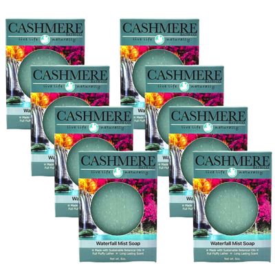 Cashmere Bath Handmade Cold Process Bar Soap - Soothing Waterfall Mist Soap | Cleansing and Moisturizing, Exfoliating Properties | Natural | Vegan | 6oz | Case of (8)
