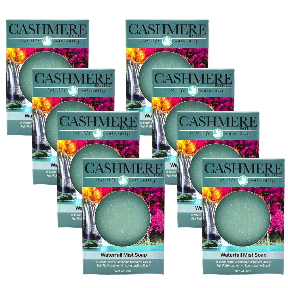 Cashmere Bath Handmade Cold Process Bar Soap - Soothing Waterfall Mist Soap | Cleansing and Moisturizing, Exfoliating Properties | Natural | Vegan | 6oz | Case of (8)