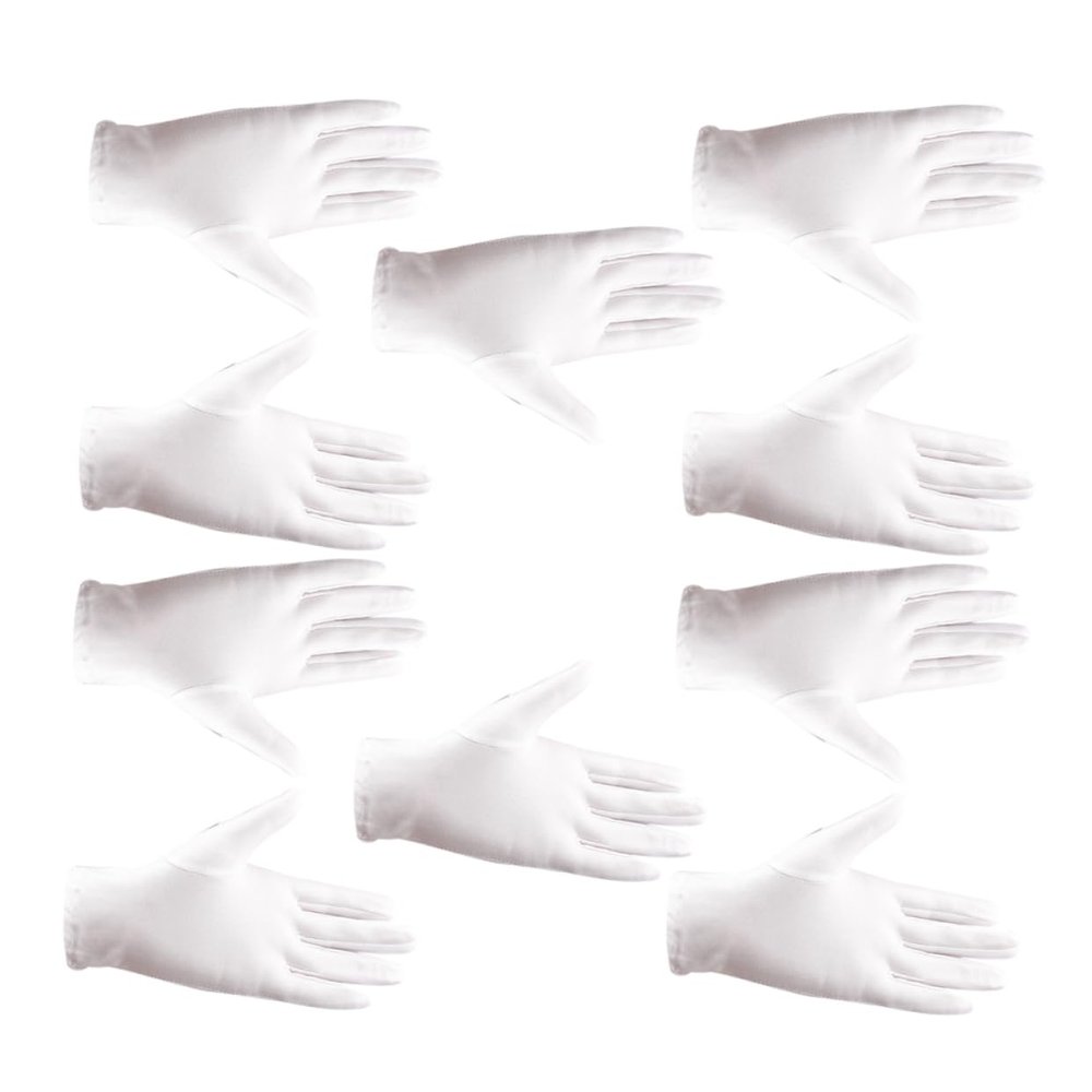 Elastic Gloves 5 Pairs Jewelry Gloves for Inspection Etiquette Glove White