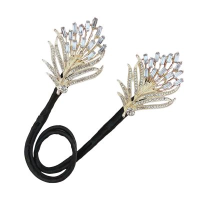 Tacarlha Lazy Hair Curler,Easy Bun Creator, Hair Bun Maker, Flower Fishtail Rhinestone Feather Hair Curler, Deft Bun Twister for Long Hair Women Hair Styling Accessories (F-5PCS)