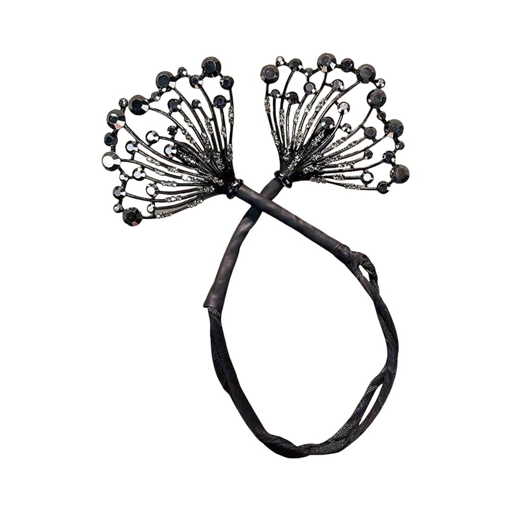 Tacarlha Lazy Hair Curler,Easy Bun Creator, Hair Bun Maker, Flower Fishtail Rhinestone Feather Hair Curler, Deft Bun Twister for Long Hair Women Hair Styling Accessories (D-5PCS)
