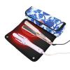 miaozhen Hair Tool Travel Bag with Heat Resistant Pad Large Hair Straigheners Travel Case for Flat Irons, Straighteners, Curling Irons, Plant Strawberry Blue Art Travel Accessory para planchar de view 2
