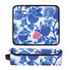 miaozhen Hair Tool Travel Bag with Heat Resistant Pad Large Hair Straigheners Travel Case for Flat Irons, Straighteners, Curling Irons, Plant Strawberry Blue Art Travel Accessory para planchar de view 3