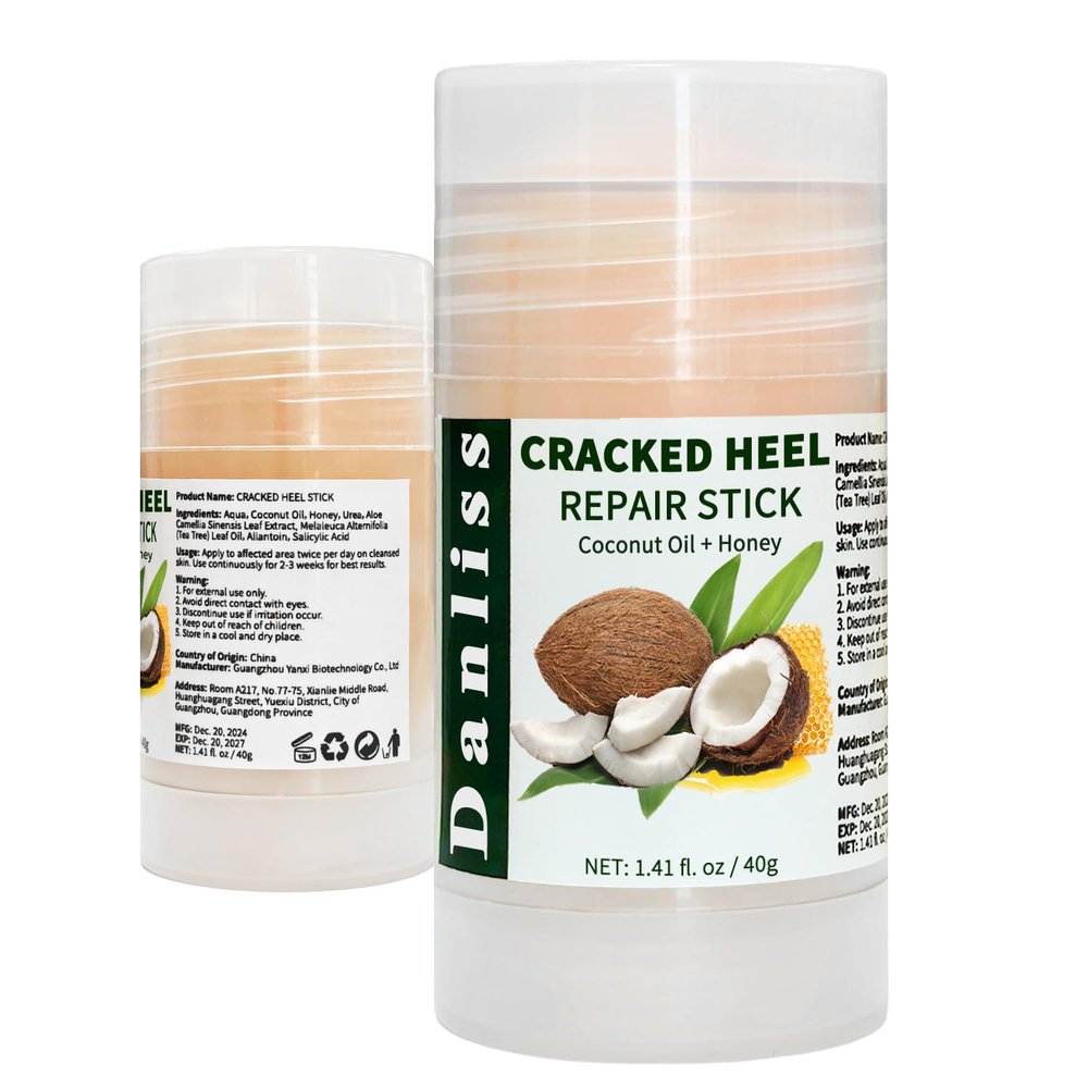 Danliss Coconut Urea foot lotion Heel Repair Balm Stick for dry cracked feet for Dry Cracked Feet Roll-on Foot Cracked Cream Softening Moisturizing Foot Care 1.14 Oz