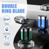Mini Dual-Head Electric Shaver Mini Electric Shaver,Pocket Shaver USB Mini, Washable Double Head Razor,Rechargeable Waterproof Compact Electric (Silver White) view 3