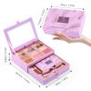 Color Nymph Small Makeup Palette Set for Face | Cosmetics Gift Set for Women & Girls | 12 Colors Eyeshadow, Blush, Highlighter, Contour Powder, Lip Gloss & Brush Kit | Travel-Friendly (Purple) view 3