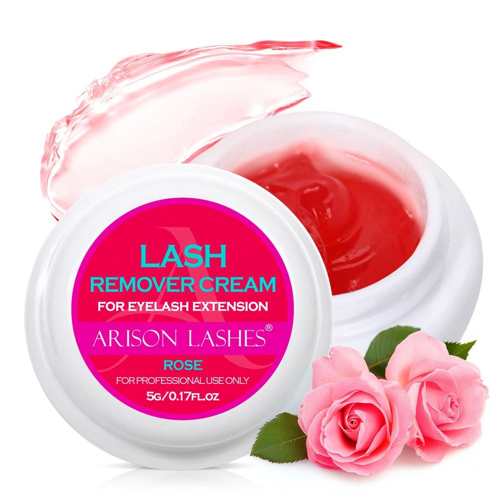 ARISON LASHES Lash Remover For Eyelash Extension Cream Remover Low Irritation Cream Remover for Sensitive Skin Fast Dissolution Professional Eyelash Extensions Salon Use(Rose)