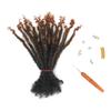 Textured Locs Extension With Curly Ends 100% Permanent Human Hair Dreadlock Extensions 0.6cm Width Can Be Dyed Bleached Full Handmade Loc Extension for Men Women (1B/4/30#, 8 Inch/20 strands) view 1