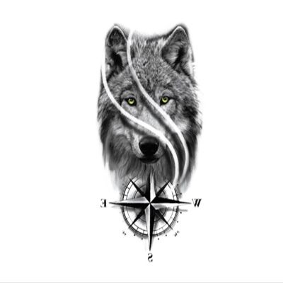 1 Sheet Wolf lion Tattoo Sticker Waterproof Lasting Temporary Tattoo(003)
