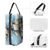 LHBWCVN Travel Toiletry Bag for Women Men Leather Makeup Bag Large Portable Travel Organizer old sailing ship Cosmetic Bag with Hanging Hook Travel Bathroom Bag Zipper Pouch Purse view 3