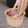 Cedar Wood Foot Bath Bucket, Foot Bath Basin with Foot Massager Roller, Feet Relax Bucket for Home Use view 2