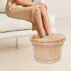 Cedar Wood Foot Bath Bucket, Foot Bath Basin with Foot Massager Roller, Feet Relax Bucket for Home Use view 3