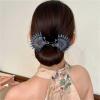 Peacock Display Angel Wings Elegant Hair Bun Maker, Rhinestone Peacock Hair Bun Maker with Elegant Twist, Elegant Twist Hairpin for Long Thick Hair view 2