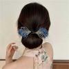 Peacock Display Angel Wings Elegant Hair Bun Maker, Rhinestone Peacock Hair Bun Maker with Elegant Twist, Elegant Twist Hairpin for Long Thick Hair view 3