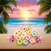 10 Pcs Multicolor Hawaii Plumeria Flower Clips Hawaiian Flower Hair Barrettes Beach Party Hair Clips Artificial Tropical Flowers Hairpins Hair Accessories for Wedding (7cm) view 3