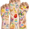 10 Sheets Happy Easter Tattoos For Kids Boys Girls Temporary Tattoos Easter Party Decoration Accessories Goodie Bag Fillers, Funny Bunny Eggs Fake Tattoo Sticker Party Favor Supplies Basket Stuffers view 1
