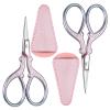 2 Pcs Eyebrow Trimmer for Women, 3.6 Inch Pink Brow Scissors Stainless Steel Small Scissors Beauty Straight Tip Facial Hair Scissor for Nose Hair, Beard, Eyebrows, Moustache, Eyelashes, Cuticle view 1