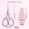 2 Pcs Eyebrow Trimmer for Women, 3.6 Inch Pink Brow Scissors Stainless Steel Small Scissors Beauty Straight Tip Facial Hair Scissor for Nose Hair, Beard, Eyebrows, Moustache, Eyelashes, Cuticle view 3