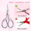 2 Pcs Eyebrow Trimmer for Women, 3.6 Inch Pink Brow Scissors Stainless Steel Small Scissors Beauty Straight Tip Facial Hair Scissor for Nose Hair, Beard, Eyebrows, Moustache, Eyelashes, Cuticle view 4