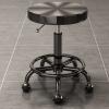 Adjustable Swivel Barstool on Wheels - Stylish Faux Dressing Stool for Kitchen, Bar, Office - Rolling Low Swivel Stool Ideal for Salon and Spa - Table Desk Dining Chair by Stools view 1