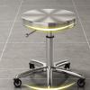 Adjustable Swivel Barstool on Wheels - Stylish Faux Dressing Stool for Kitchen, Bar, Office - Rolling Low Swivel Stool Ideal for Salon and Spa - Table Desk Dining Chair by Stools view 4