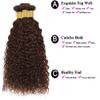 28 30 32 Inch Raivide Color #4 Bundle Dark Brown Water Wave Human Hair Bundles Color #4 Wet and Wavy Bundles Human Hair Chocolate Brown Ocean Wave Bundle 300G view 3