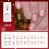 24Pcs Square Fake Nails Press On Nails Artificial Nails False Nails Glues On Nails Christmas Designs French Nails Tips view 2