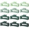 12 Pcs Green Large Square Hair Claw Clips for Women, 4.3-Inch Matte Rectangle Claw, Strong Hold Non-slip Hair Clips for Thick & Thin Hair view 1