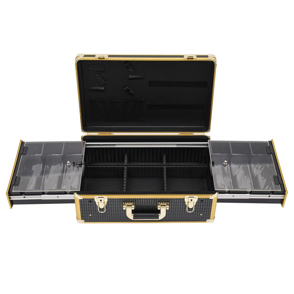 Barber Case Organizer, Rectangular Barber Tool Box Barber Case with Locks & Keys for Clippers and Supplies, 50kg/110.23lbs Load-Bearing Capacity Barber Carrying Case
