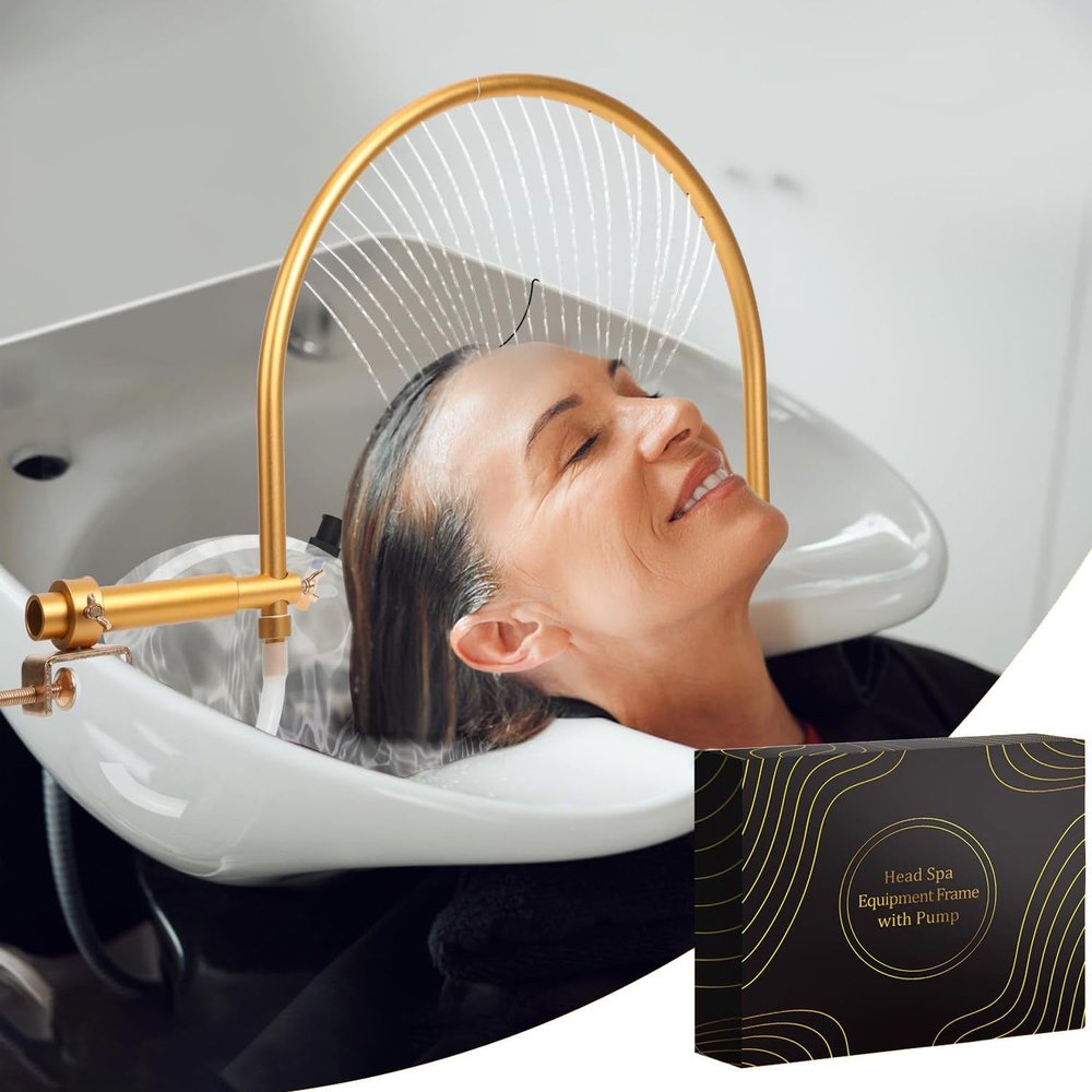 Aredwhiterui Upgraded Water Circulation Rack, Head SPA Equipment Frame, Shower Shampoo Bed Accessories, Adjustable Shampoo Bowl Waterfall for Salon
