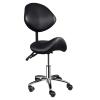Saddle Stool Rolling Chair with Back Support Adjustable Height(19.7-24.8In) and Backrest Adjustable Angle(90-125) Hydraulic Lifting Ergonomic Saddle Stool Hold 400 Lbs for Hair,Massage,Salon Black view 1