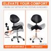 Saddle Stool Rolling Chair with Back Support Adjustable Height(19.7-24.8In) and Backrest Adjustable Angle(90-125) Hydraulic Lifting Ergonomic Saddle Stool Hold 400 Lbs for Hair,Massage,Salon Black view 4