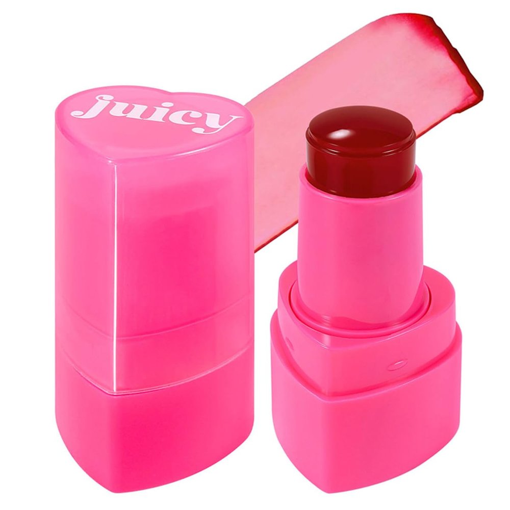 Qifylmaf 5 Colors Hydrating Lip & Cheek Tint, Long-Lasting Jelly Blush Stick with Cooling Effect, Watercolor-Like Finish (# 03)