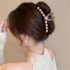 FMURY Autumn and winter acrylic curry pearl rhinestone grab clip female back of the plate hair shark clip large hair clip hair card headdresses view 2