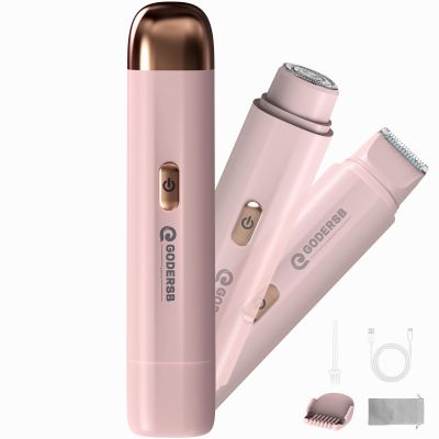 Bikini Trimmer for Women, Waterproof Electric Bikini Shaver Cordless Recharge Razors for Women for Leg Bikini Area Face Armpit & Body Trimming, Ideal Gifts for Ladies - Pink