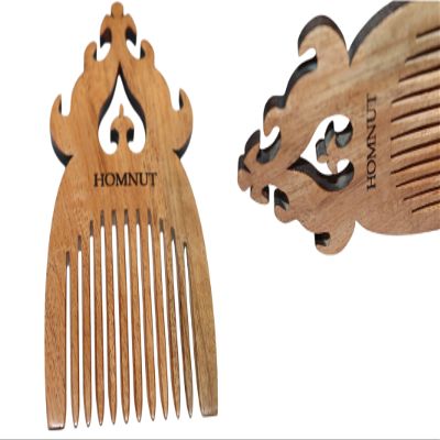 HOMNUT Unisex Sandalwood Hair Comb | 5 x 3 Inch Wooden Comb for Hair, Beard & Moustache | Portable, Pocket-Sized Grooming Accessory