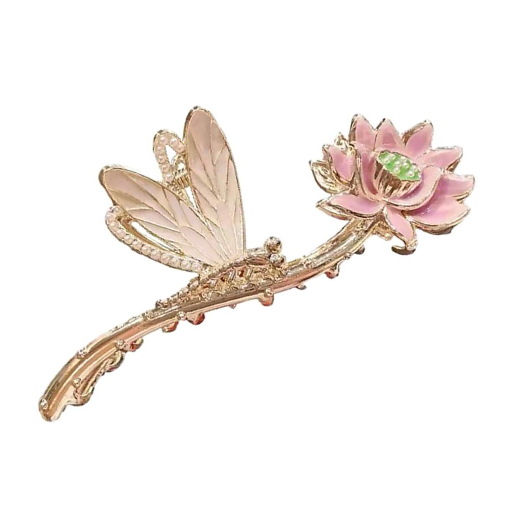 MERRYHAPY Lotus Flower Hair Clip Vintage Chinese Hair Claw Accessory for Women Elegant Design for All Hairstyles Parties Ceremonies and Daily Wear
