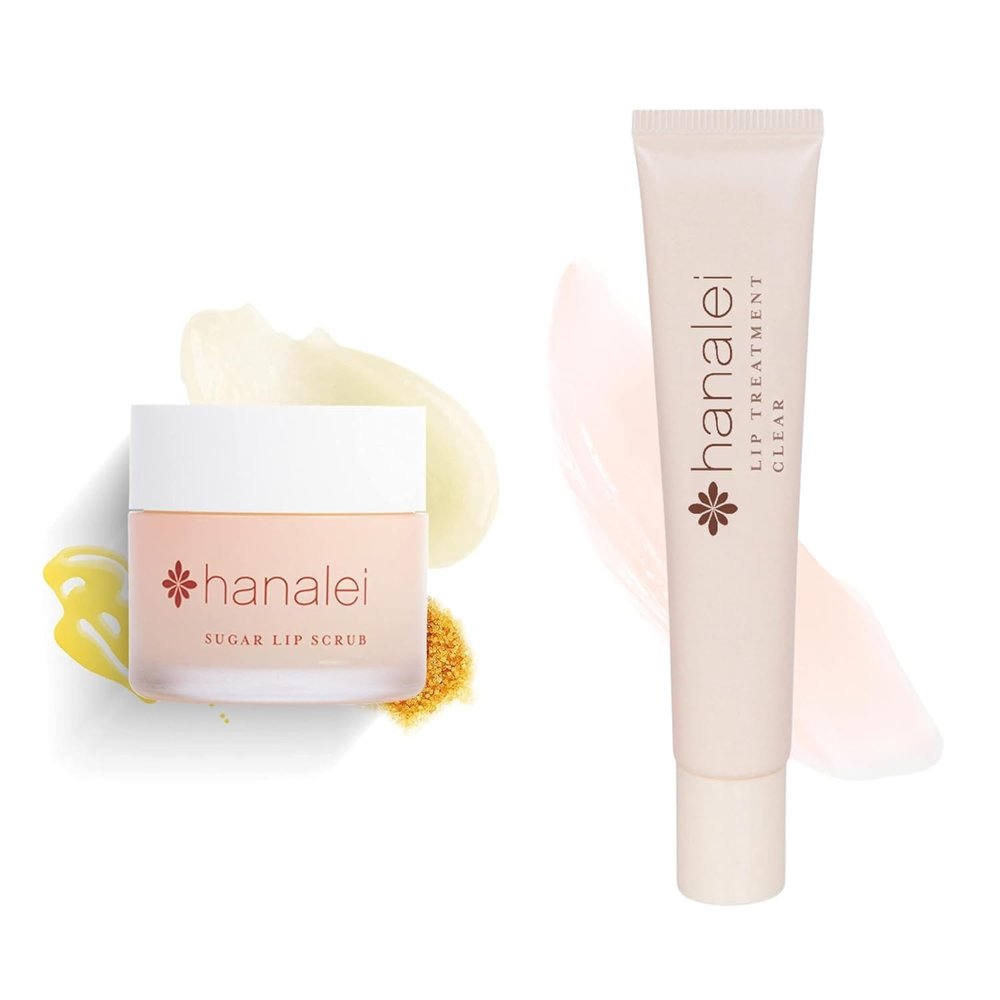 Hanalei Lip Care Products Set Duo  Sugar Lip Scrub & Kukui Oil Lip Treatment for Dry, Cracked, Chapped Lips  Exfoliate, Hydrate & Moisturize for Soft, Smooth Lips  Natural and Cruelty-free
