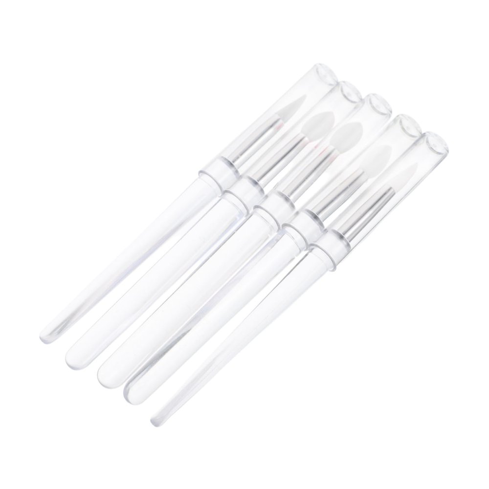 Beatifufu 5pcs Silicone Lip Brushes Reusable Lip Mask Applicators for Gloss and Transparent Handle Makeup Tools for Beauty Routine Travel-friendly and Gentle Skin