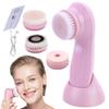 1Set Electric Face Brush, with 3 Interchangeable Heads Electric Face Scrubber, 3 In1 Exfoliating Massage USB Rechargeable Scrubber, Suitable for All Skin Types view 1