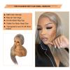 OiMiGO 20Inch Straight Wigs Human Hair Ash Brown Pre Plucked 13x6 HD Lace Front Wigs Human Hair Wig For Women, Brazilian Virgin Glueless Wig With Baby Hair,10A Champagne Blonde Wig(20Inch) view 3